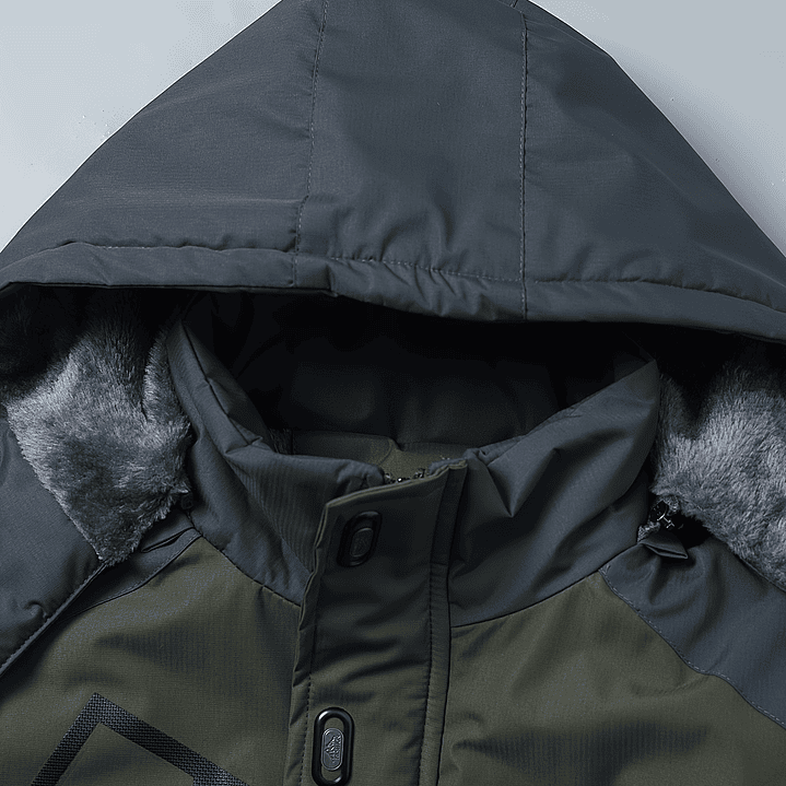 Abrigo Hombre Casual con Capucha - Chaqueta Sherpa Impermeable Invierno 19