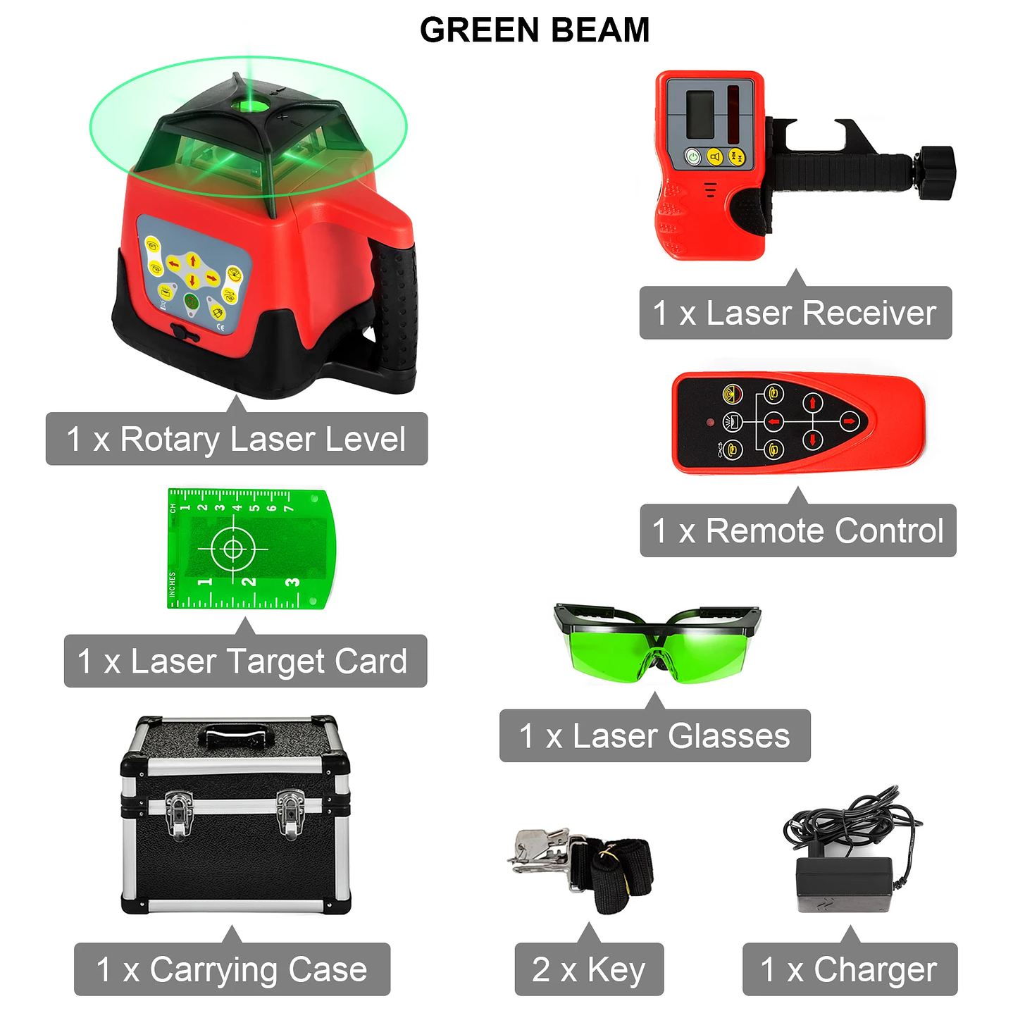 SucceBuy Nivel Láser 360 Verde - Escaneo Horizontal y Vertical 500m 9