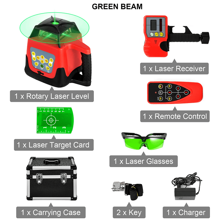 SucceBuy Nivel Láser 360 Verde - Escaneo Horizontal y Vertical 500m 9