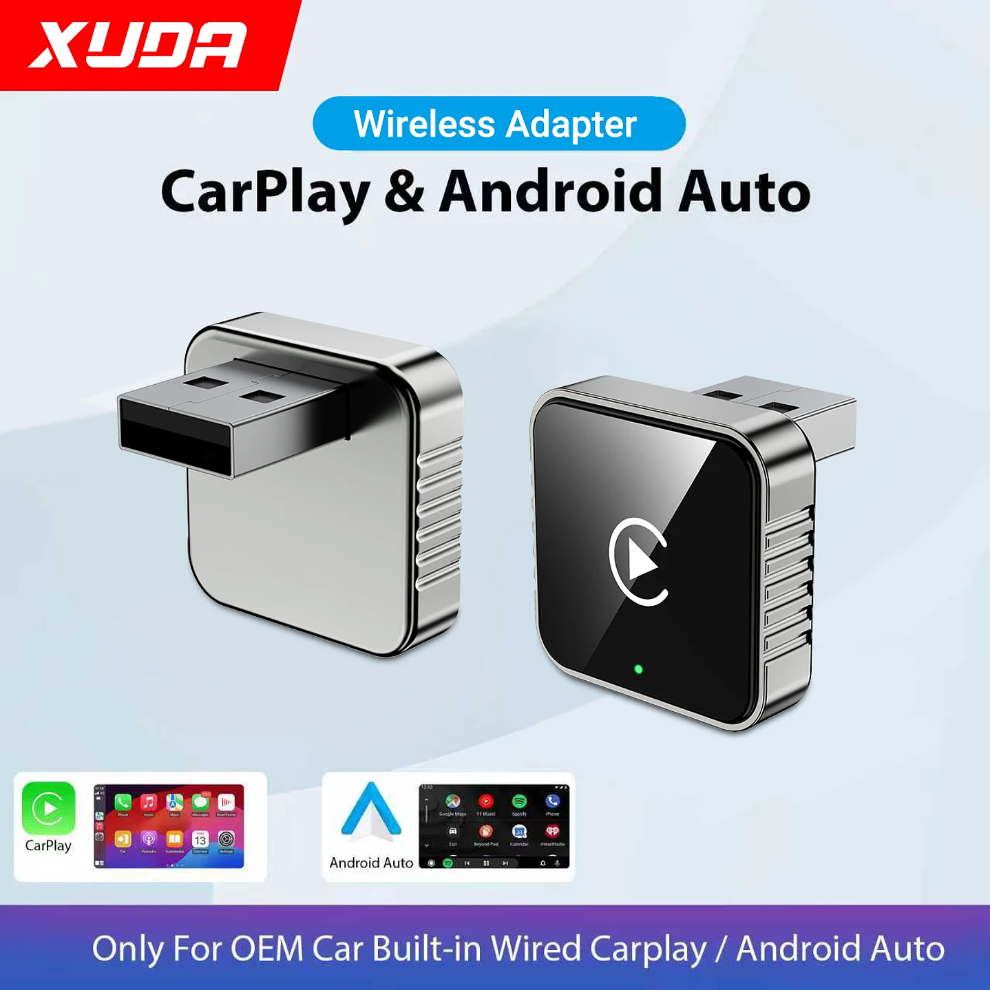 XUDA Adaptador CarPlay Android Auto - USB Mini Plug & Play Inalámbrico 1