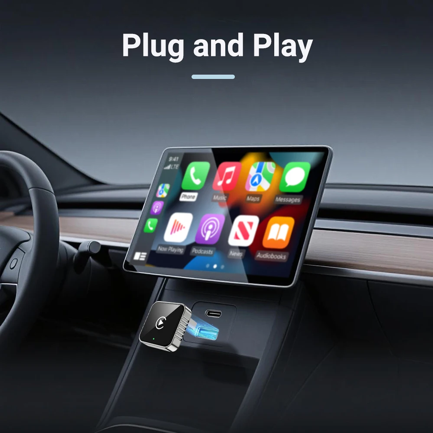XUDA Adaptador CarPlay Android Auto - USB Mini Plug & Play Inalámbrico 3