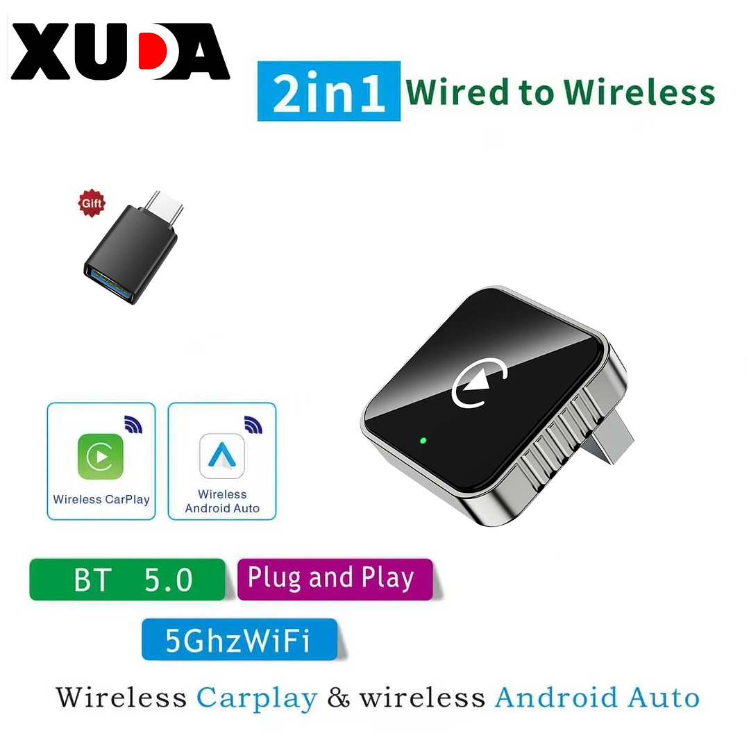 XUDA Adaptador CarPlay Android Auto - USB Mini Plug & Play Inalámbrico 8
