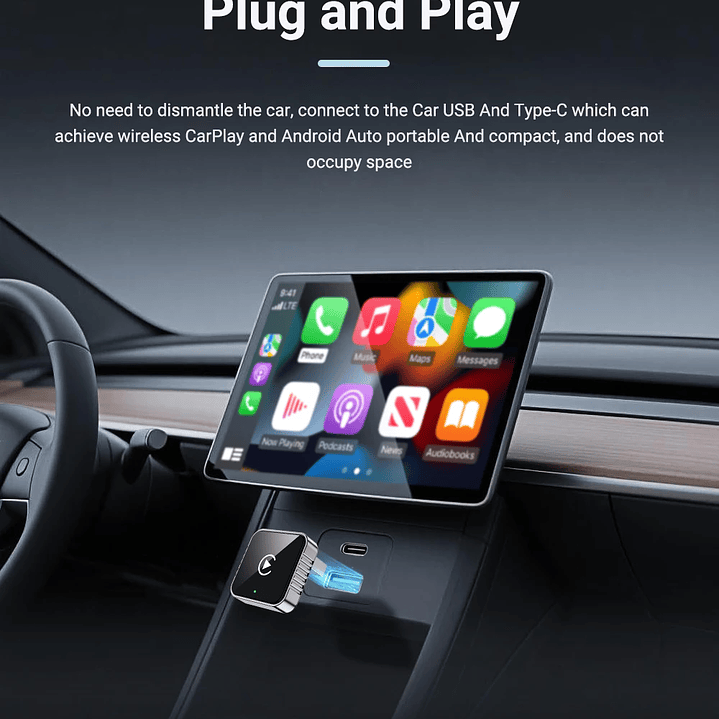 XUDA Adaptador CarPlay Android Auto - USB Mini Plug & Play Inalámbrico 11