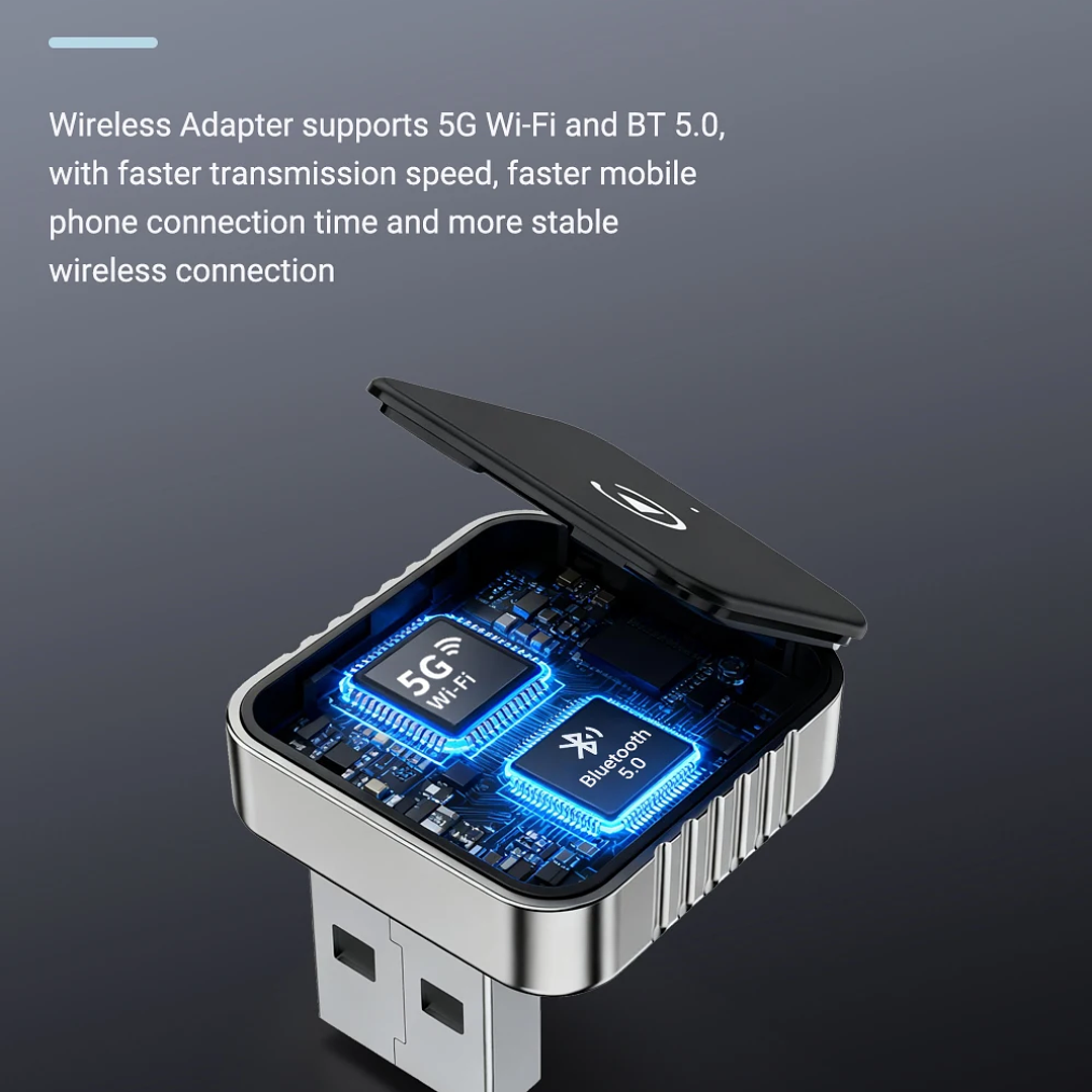 XUDA Adaptador CarPlay Android Auto - USB Mini Plug & Play Inalámbrico 12