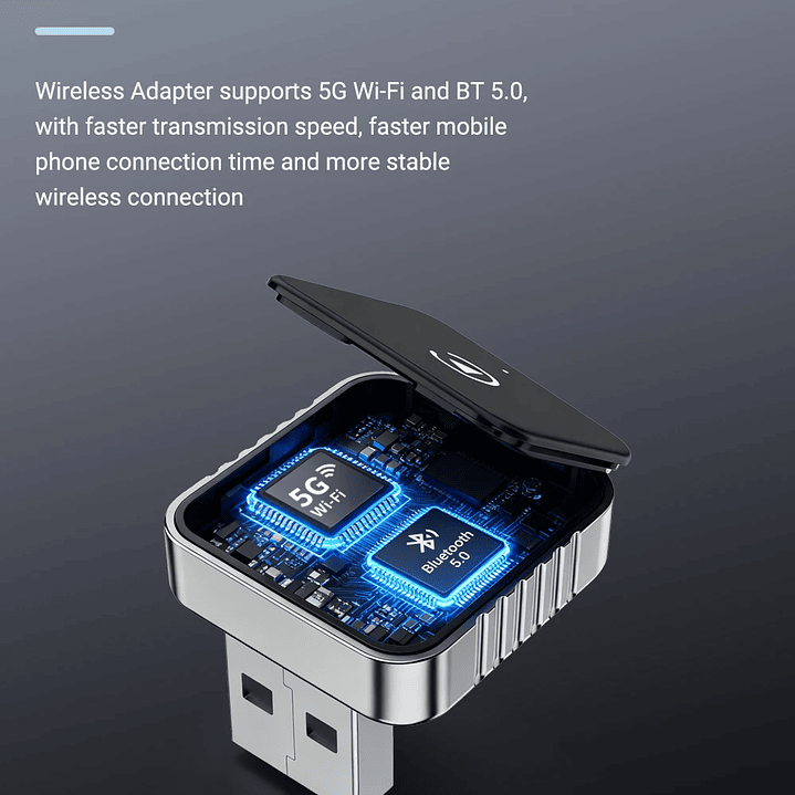 XUDA Adaptador CarPlay Android Auto - USB Mini Plug & Play Inalámbrico 12