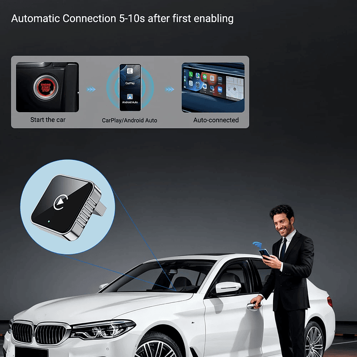 XUDA Adaptador CarPlay Android Auto - USB Mini Plug & Play Inalámbrico 13