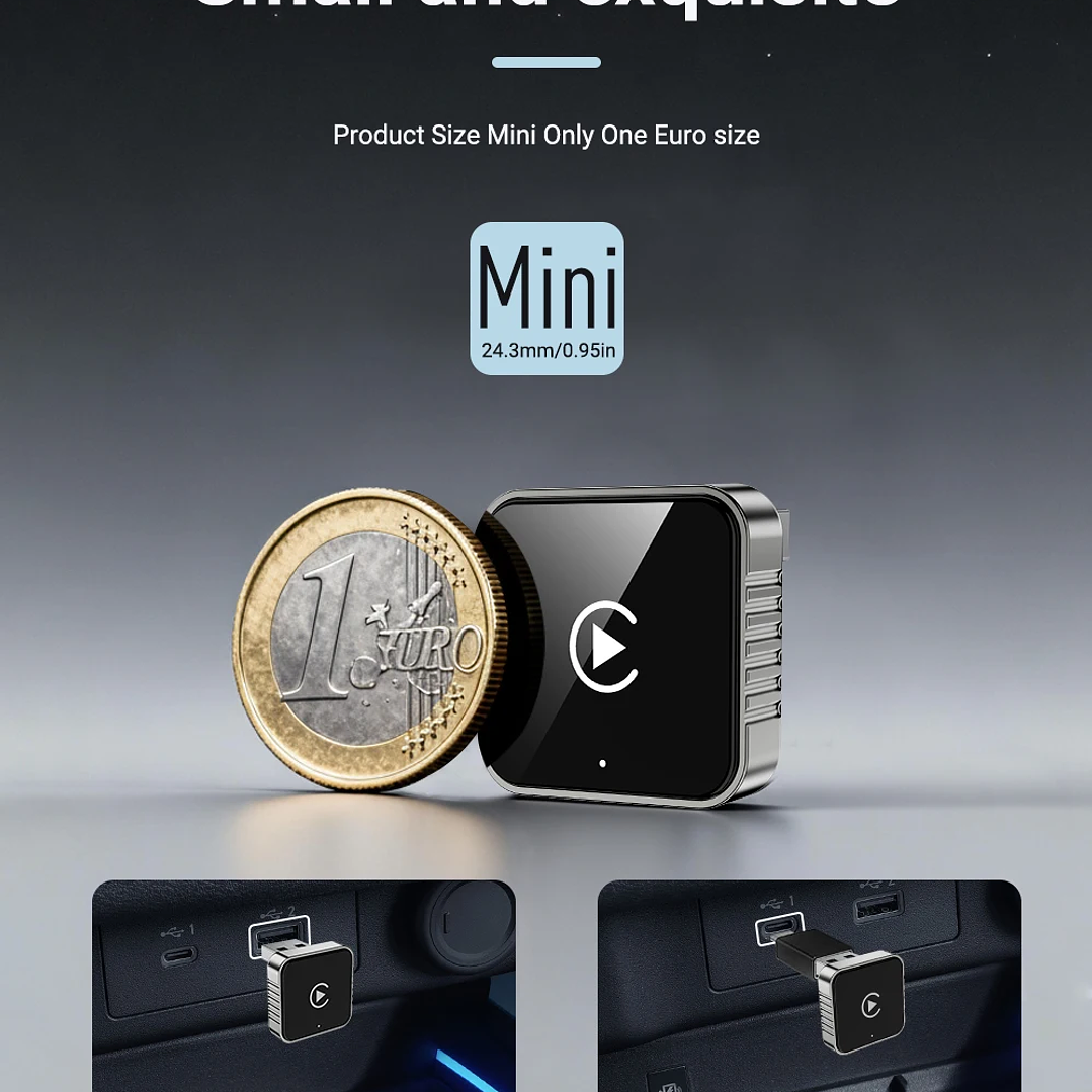 XUDA Adaptador CarPlay Android Auto - USB Mini Plug & Play Inalámbrico 18