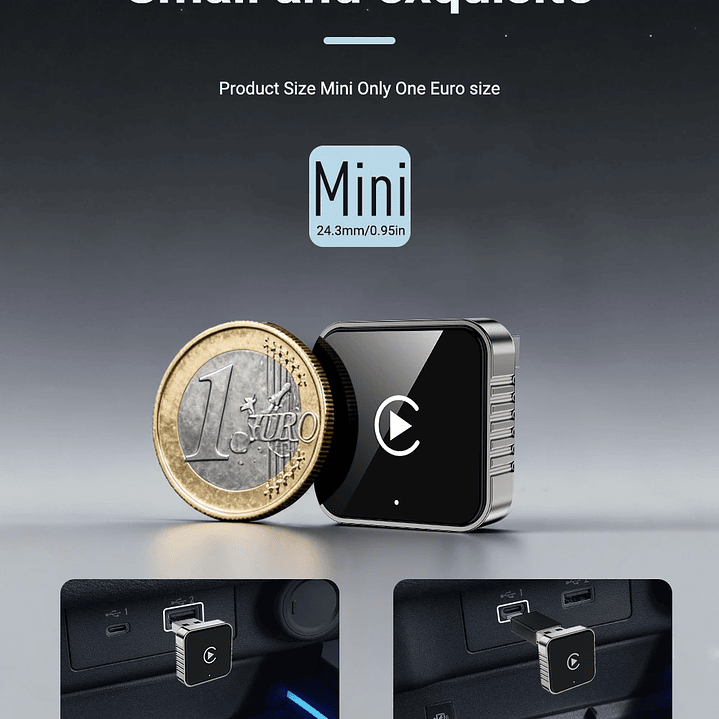 XUDA Adaptador CarPlay Android Auto - USB Mini Plug & Play Inalámbrico 18