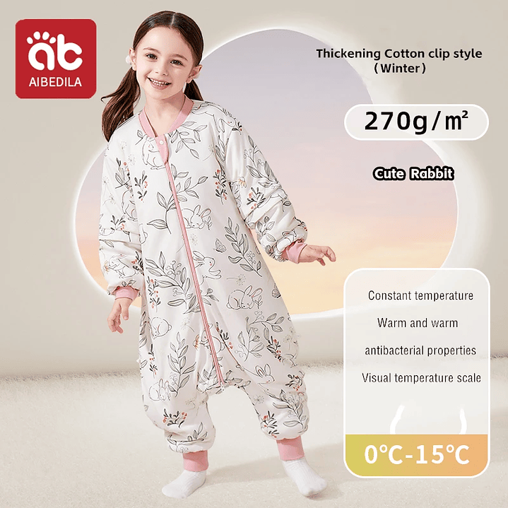 AIBEDILA Saco de Dormir Bebé - Manta de Crecimiento Cálida Invierno 18