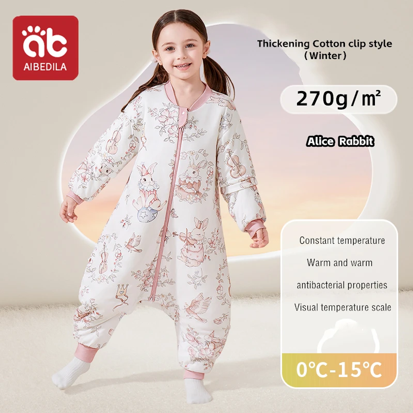 AIBEDILA Saco de Dormir Bebé - Manta de Crecimiento Cálida Invierno 21