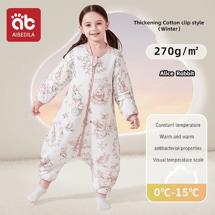 AIBEDILA Saco de Dormir Bebé - Manta de Crecimiento Cálida Invierno 21