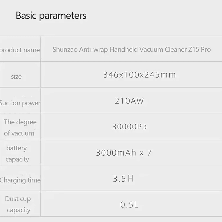 Aspiradora SHUNZAO Z15 Pro - Seco y Húmedo Inalámbrica 30000Pa 27