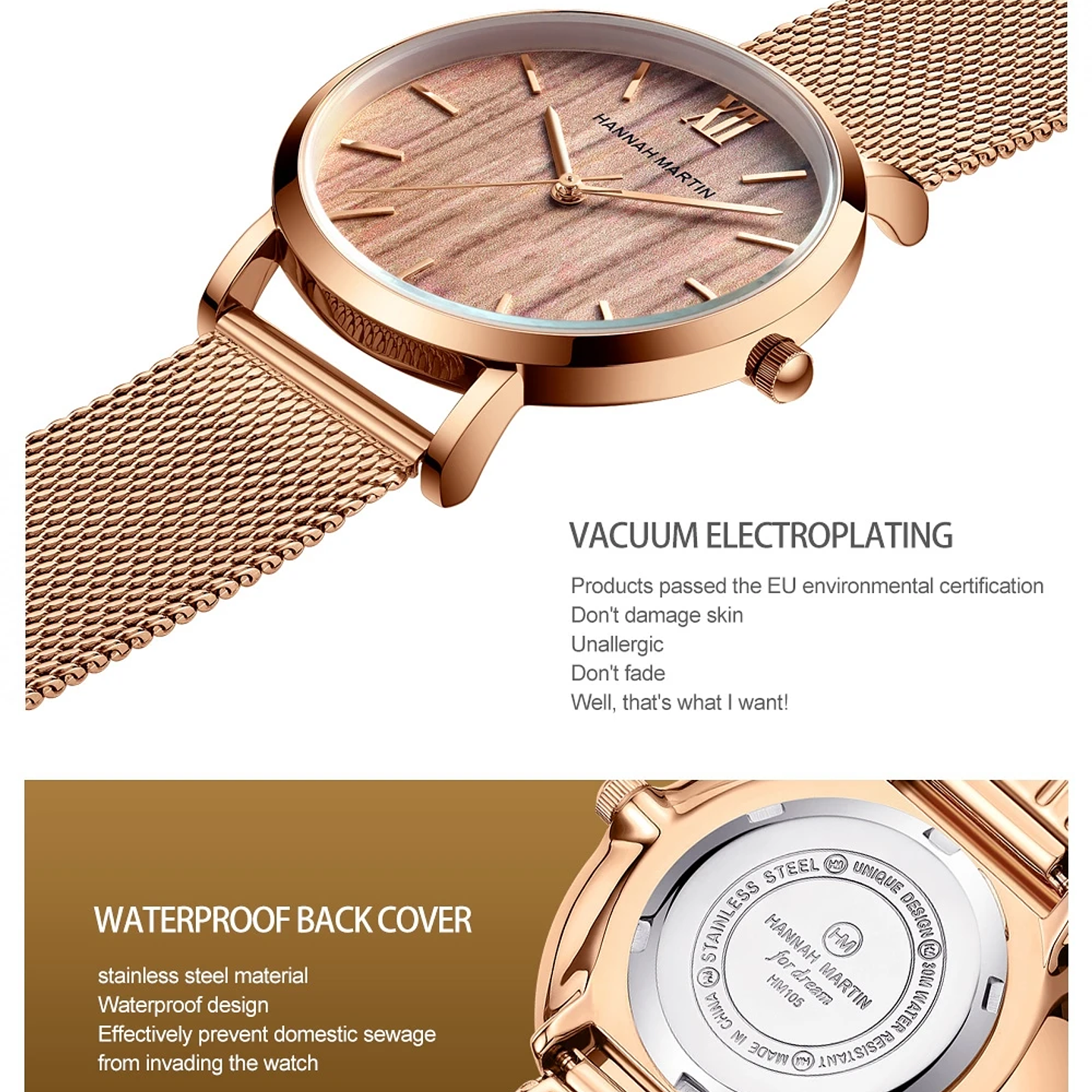 Hannah Martin Reloj Mujer 36 mm - Acero Inoxidable y 19 Colores Disponibles 56