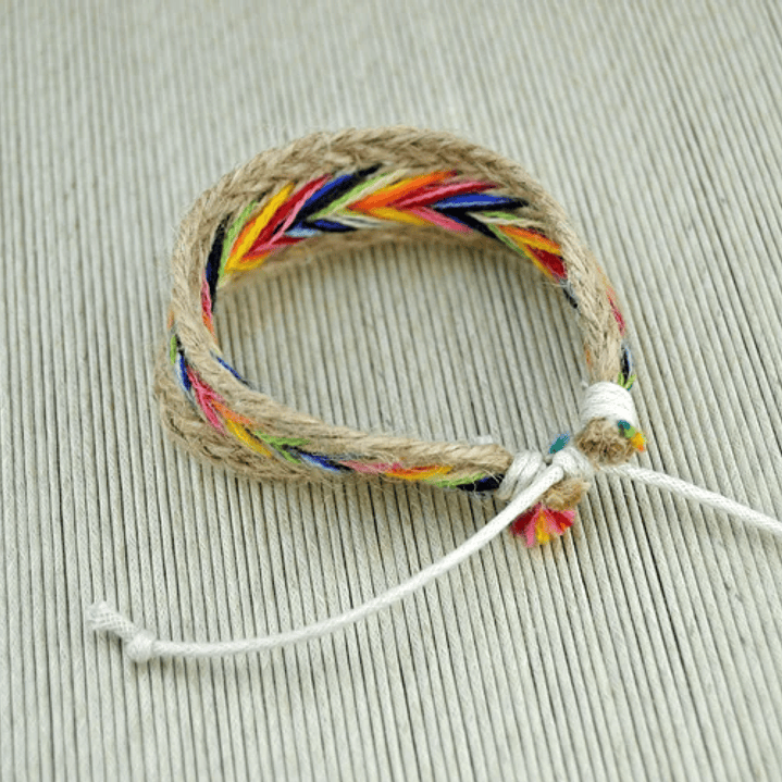 Pulsera Étnica Midofare - Joyería Artesanal Unisex Algodón y Lino 4