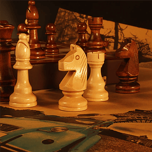 Ajedrez de Madera para Niños - Juego de Mesa Educativo con Tablero de Nogal