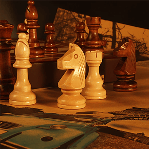 Ajedrez de Madera para Niños - Juego de Mesa Educativo con Tablero de Nogal