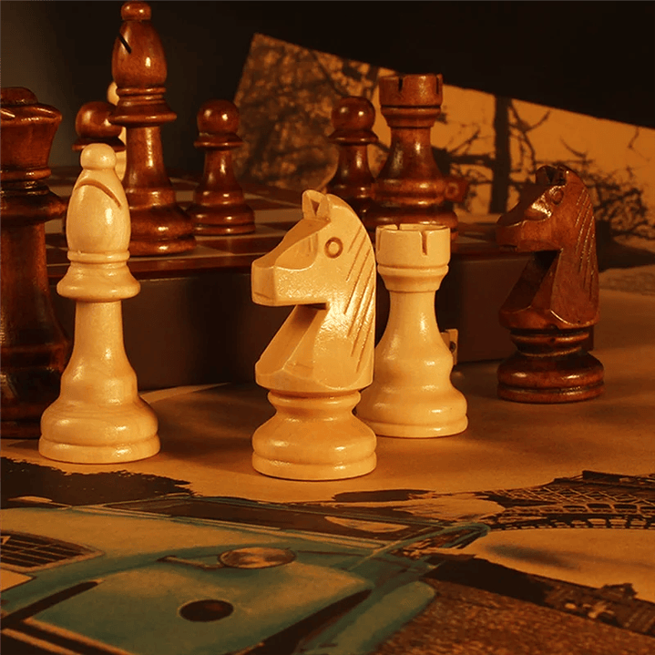 Ajedrez de Madera para Niños - Juego de Mesa Educativo con Tablero de Nogal 1