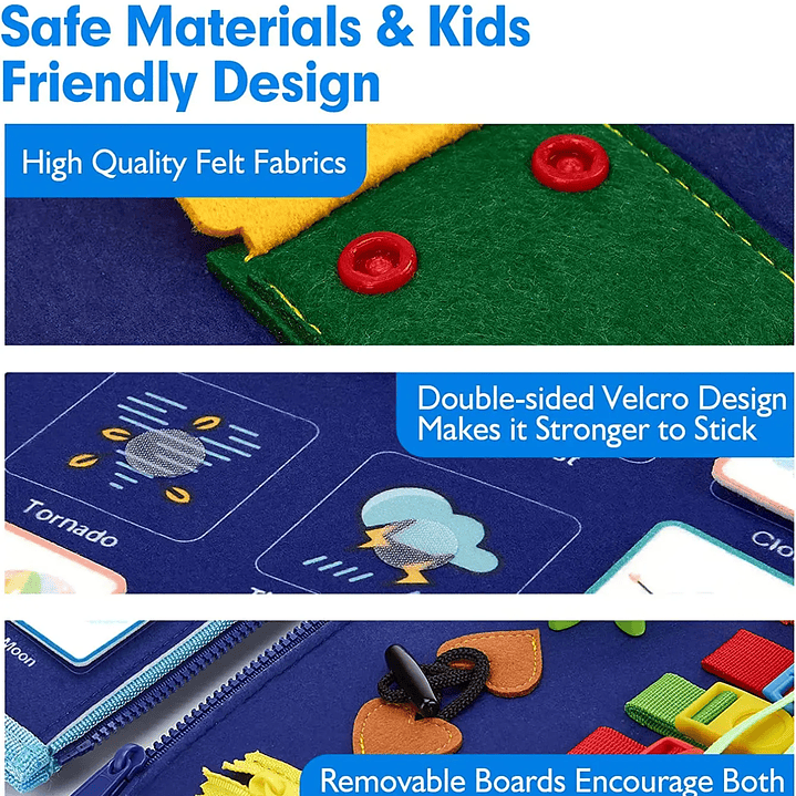 Juguete Montessori Tablero Ocupado - Desarrollo Sensorial y Motricidad para Niños 36