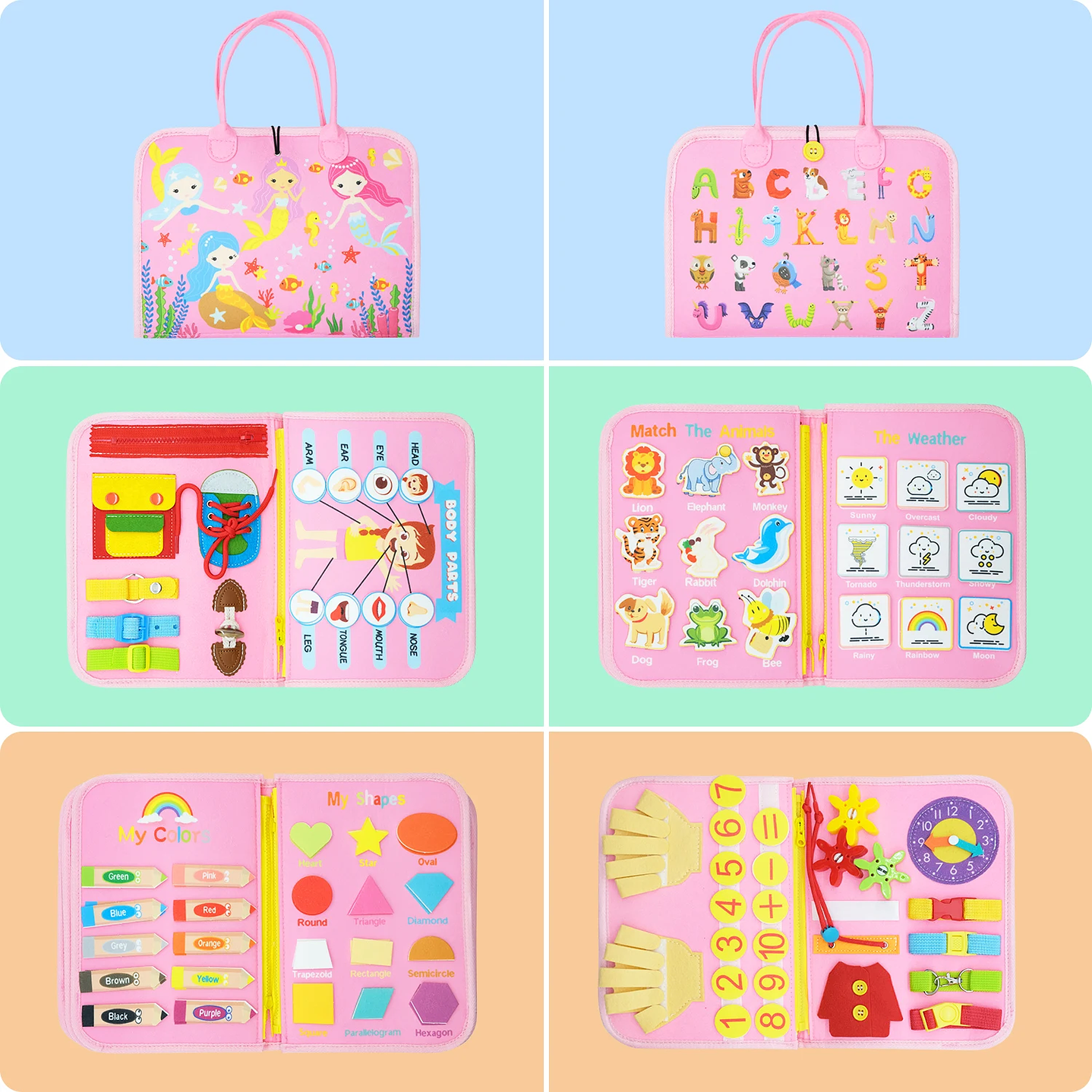 Juguete Montessori Tablero Ocupado - Desarrollo Sensorial y Motricidad para Niños 44