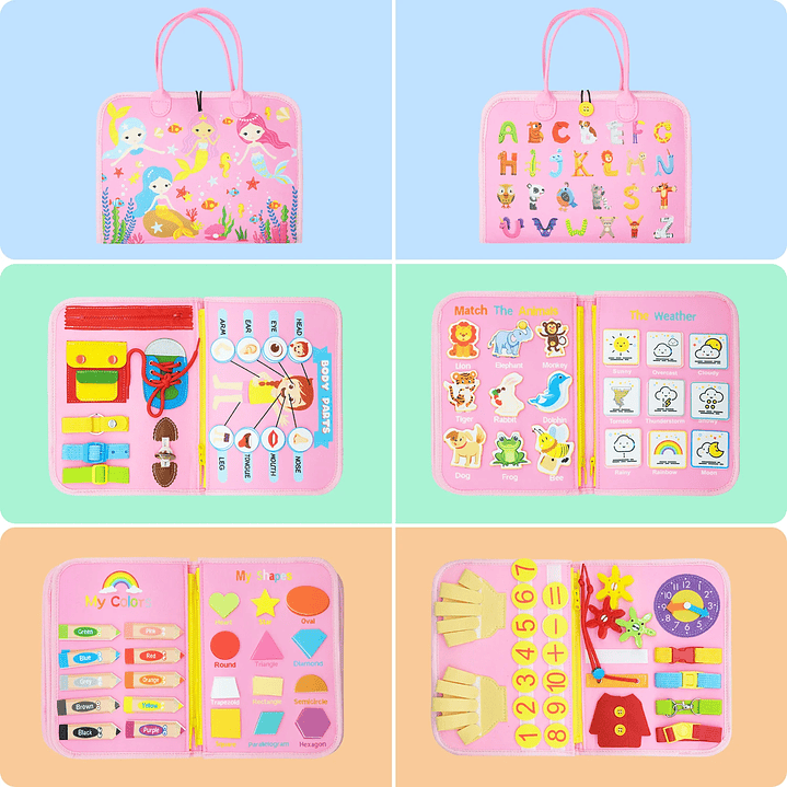 Juguete Montessori Tablero Ocupado - Desarrollo Sensorial y Motricidad para Niños 44