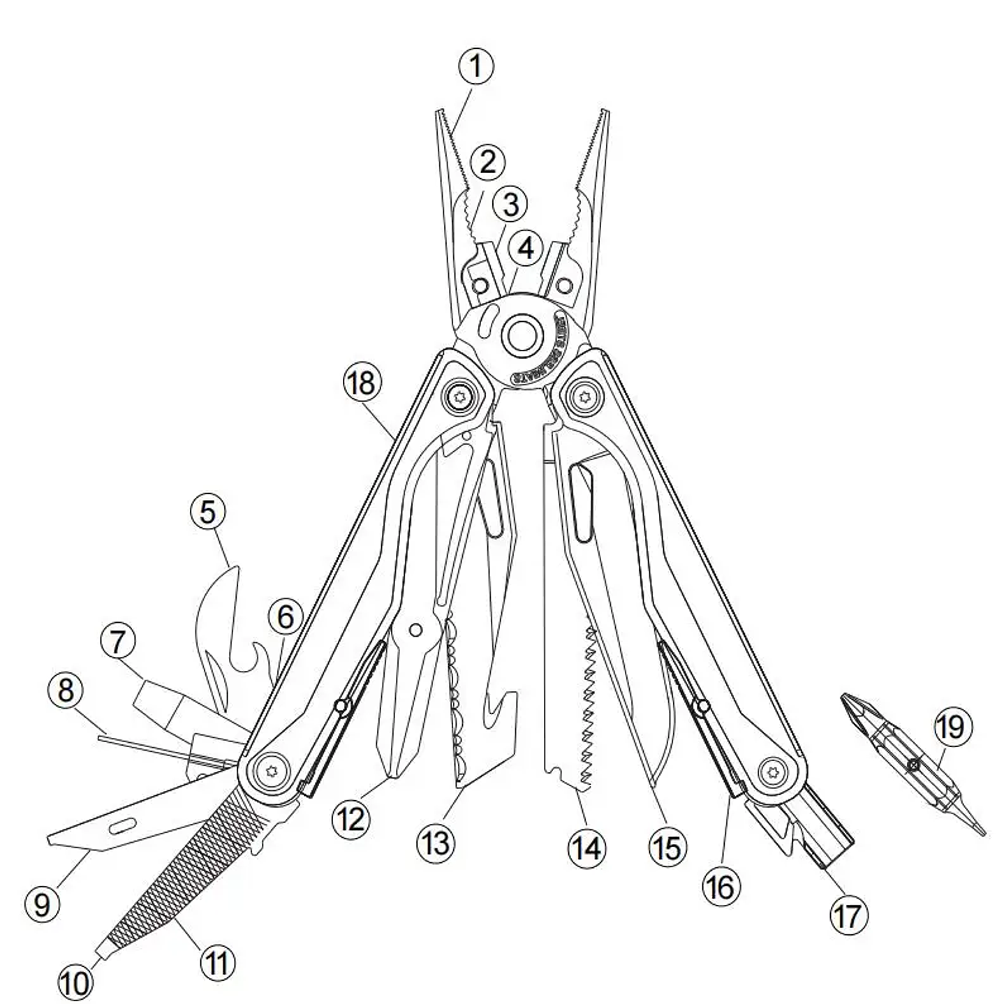 Multiherramienta Daicamping DL7 - Cuchillo Plegable y Alicates con Bolsa Oxford 7