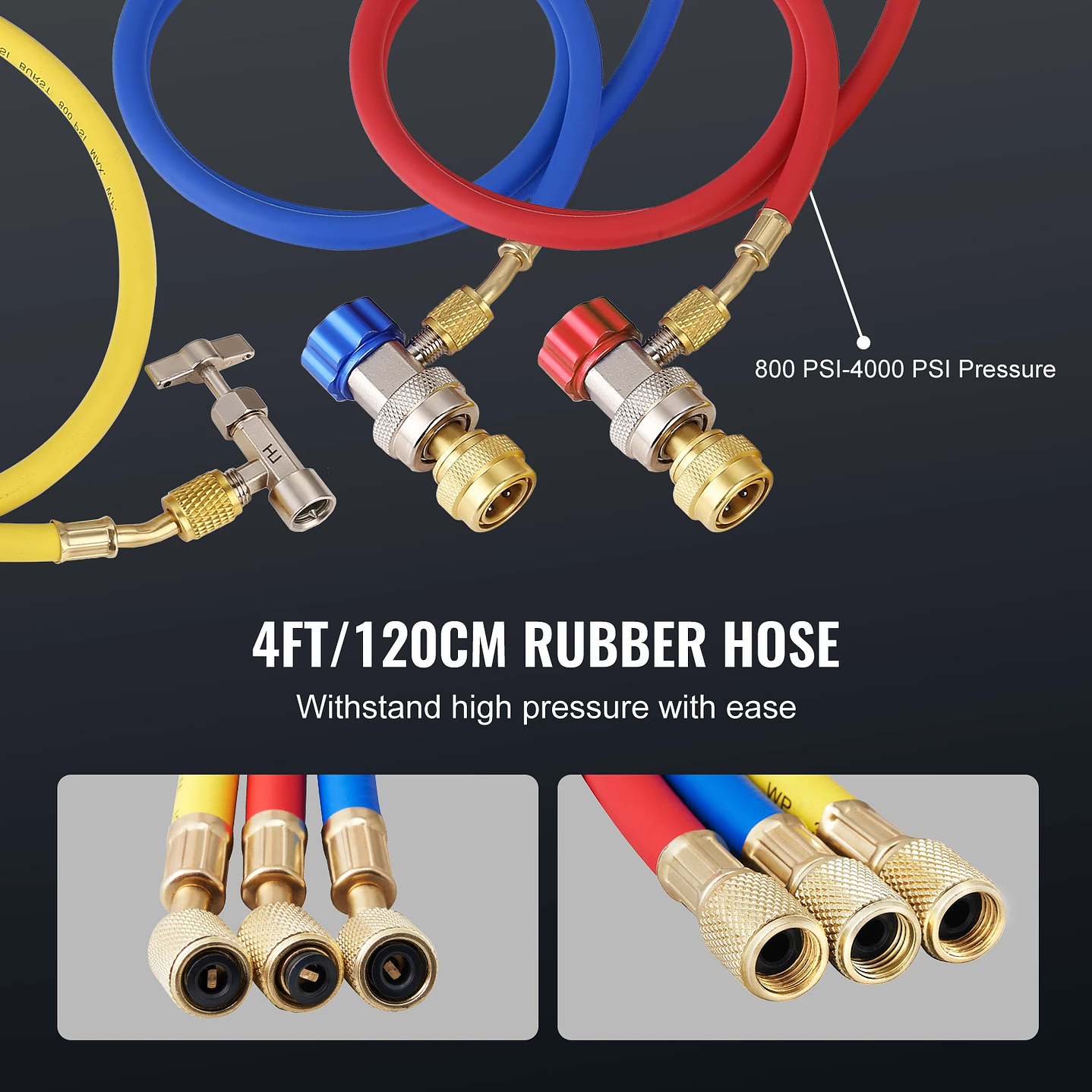 SucceBuy Bomba de Vacío 4CFM A2L - Kit Aire Acondicionado con Manómetros y Mangueras 5