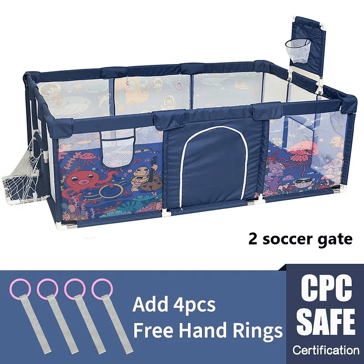 IMBABY Parque Infantil Interior - Corralito de Seguridad con Valla y Piscina de Pelotas 7