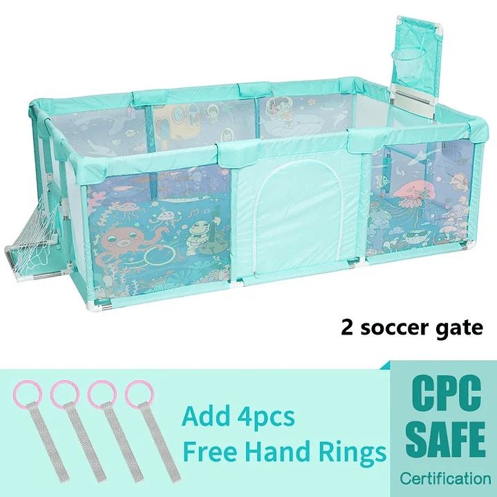 IMBABY Parque Infantil Interior - Corralito de Seguridad con Valla y Piscina de Pelotas 8