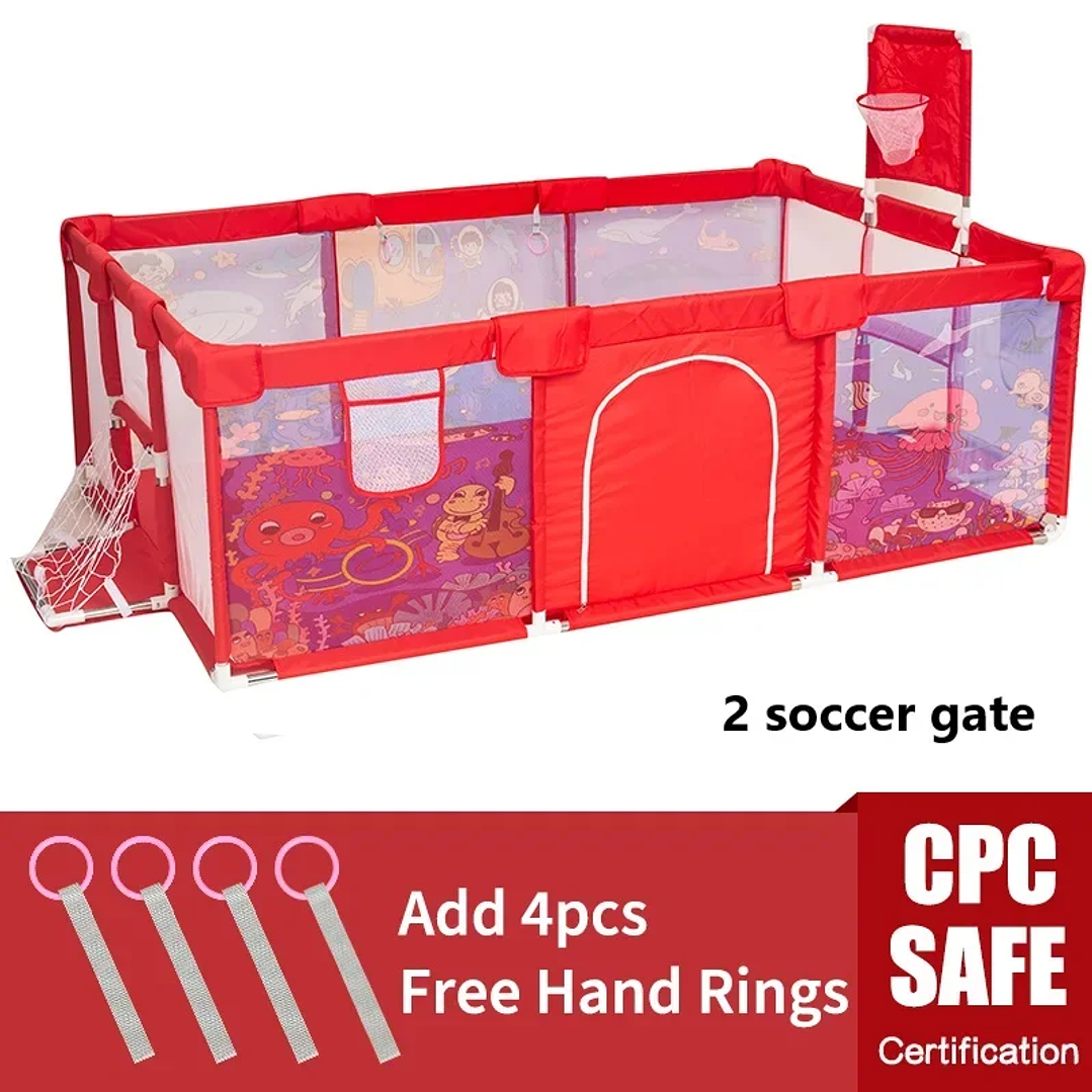 IMBABY Parque Infantil Interior - Corralito de Seguridad con Valla y Piscina de Pelotas 10