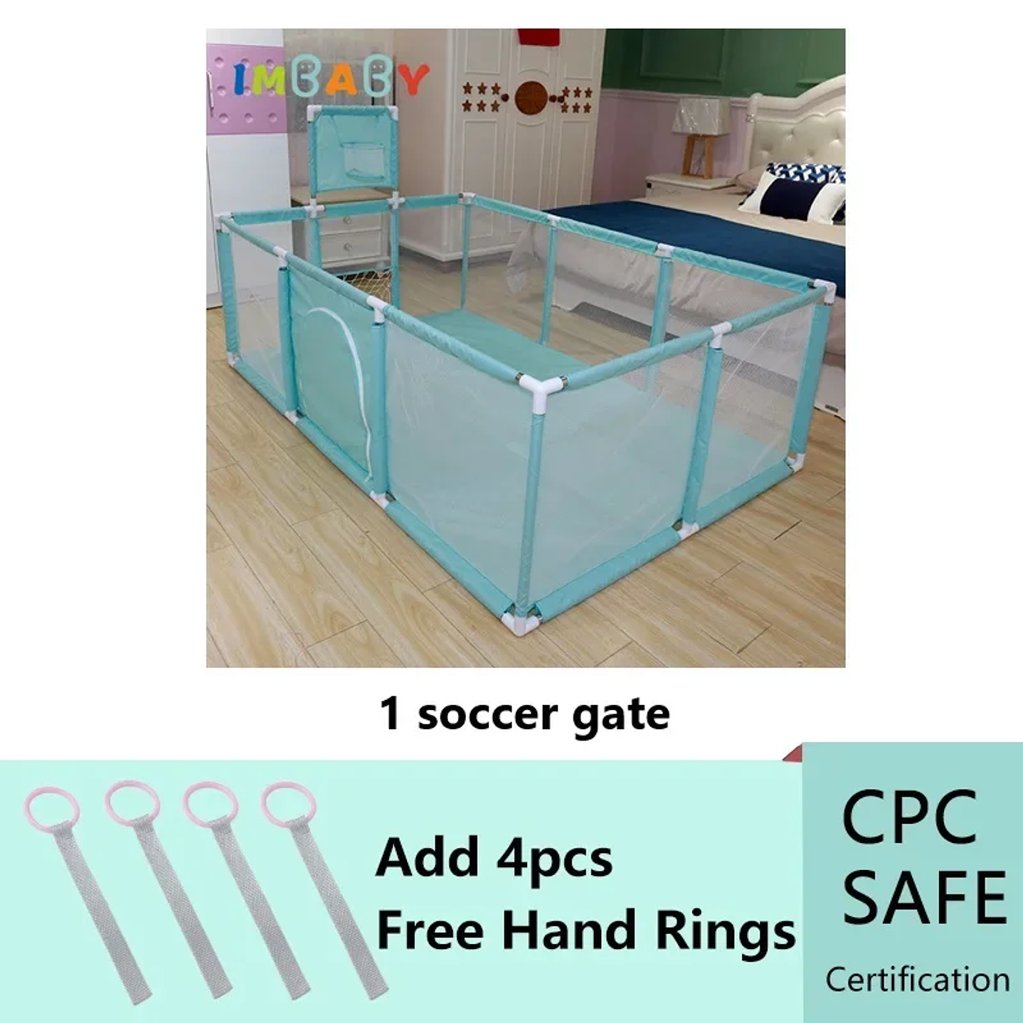 IMBABY Parque Infantil Interior - Corralito de Seguridad con Valla y Piscina de Pelotas 16