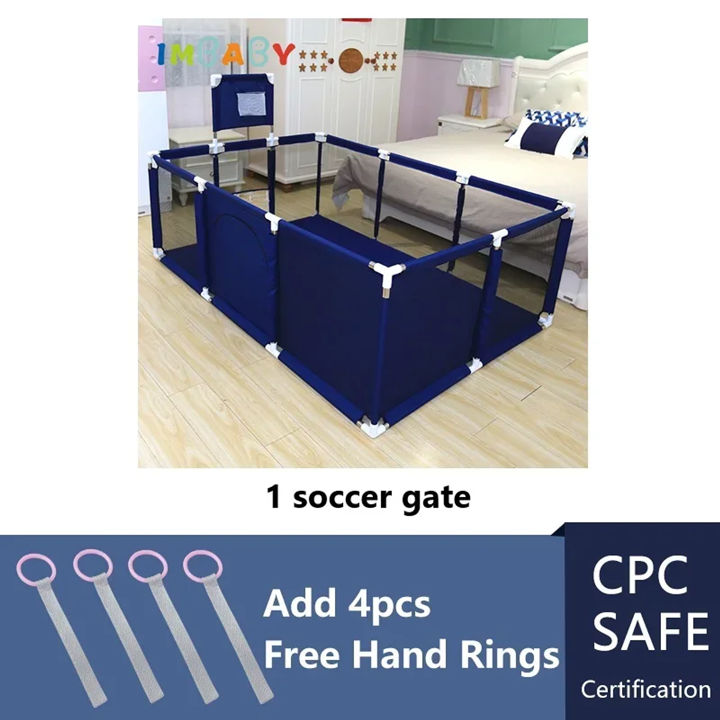 IMBABY Parque Infantil Interior - Corralito de Seguridad con Valla y Piscina de Pelotas 17