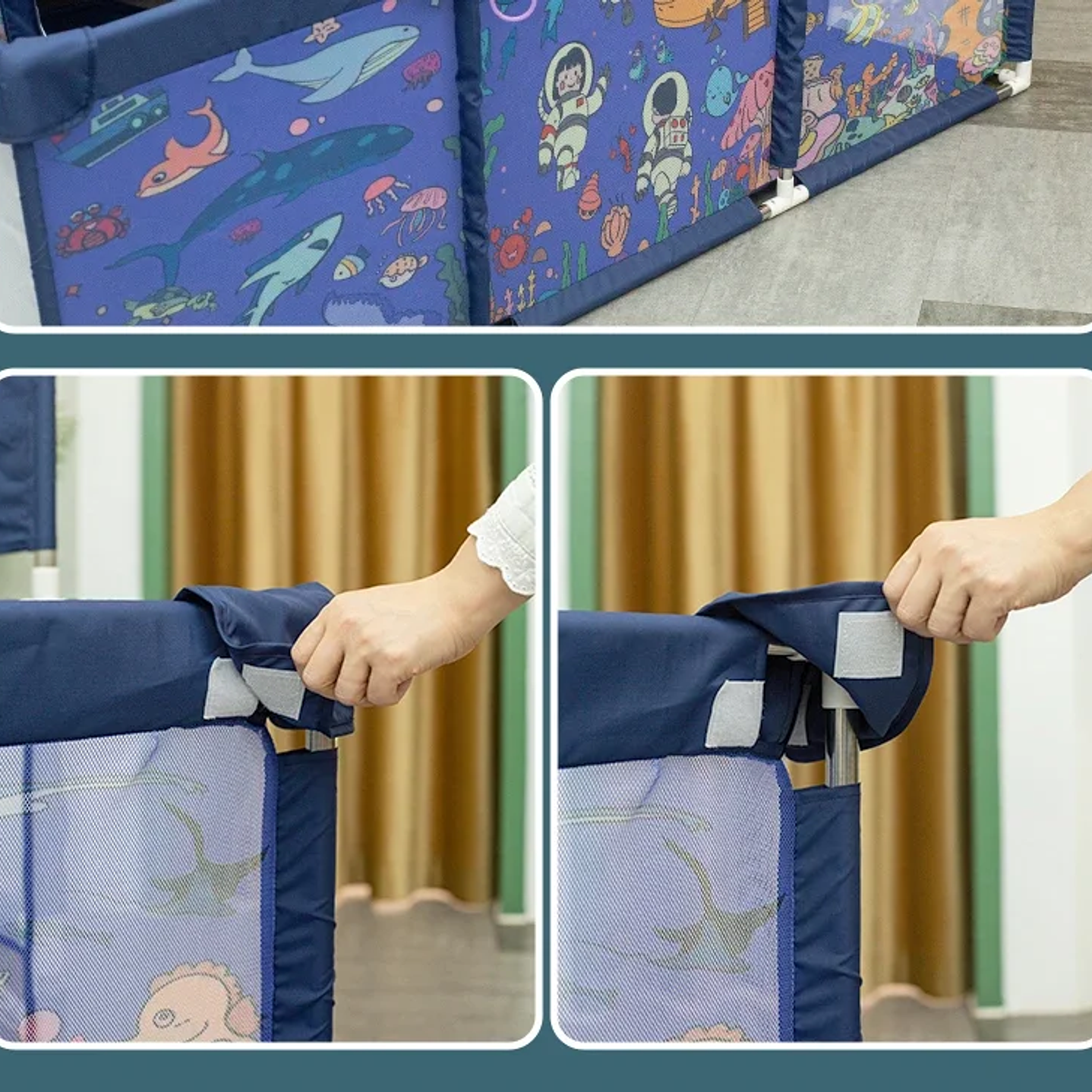 IMBABY Parque Infantil Interior - Corralito de Seguridad con Valla y Piscina de Pelotas 30