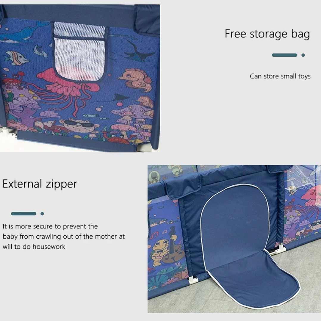 IMBABY Parque Infantil Interior - Corralito de Seguridad con Valla y Piscina de Pelotas 32