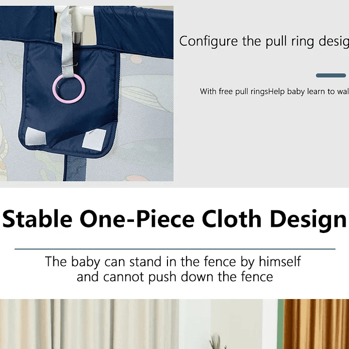 IMBABY Parque Infantil Interior - Corralito de Seguridad con Valla y Piscina de Pelotas 33