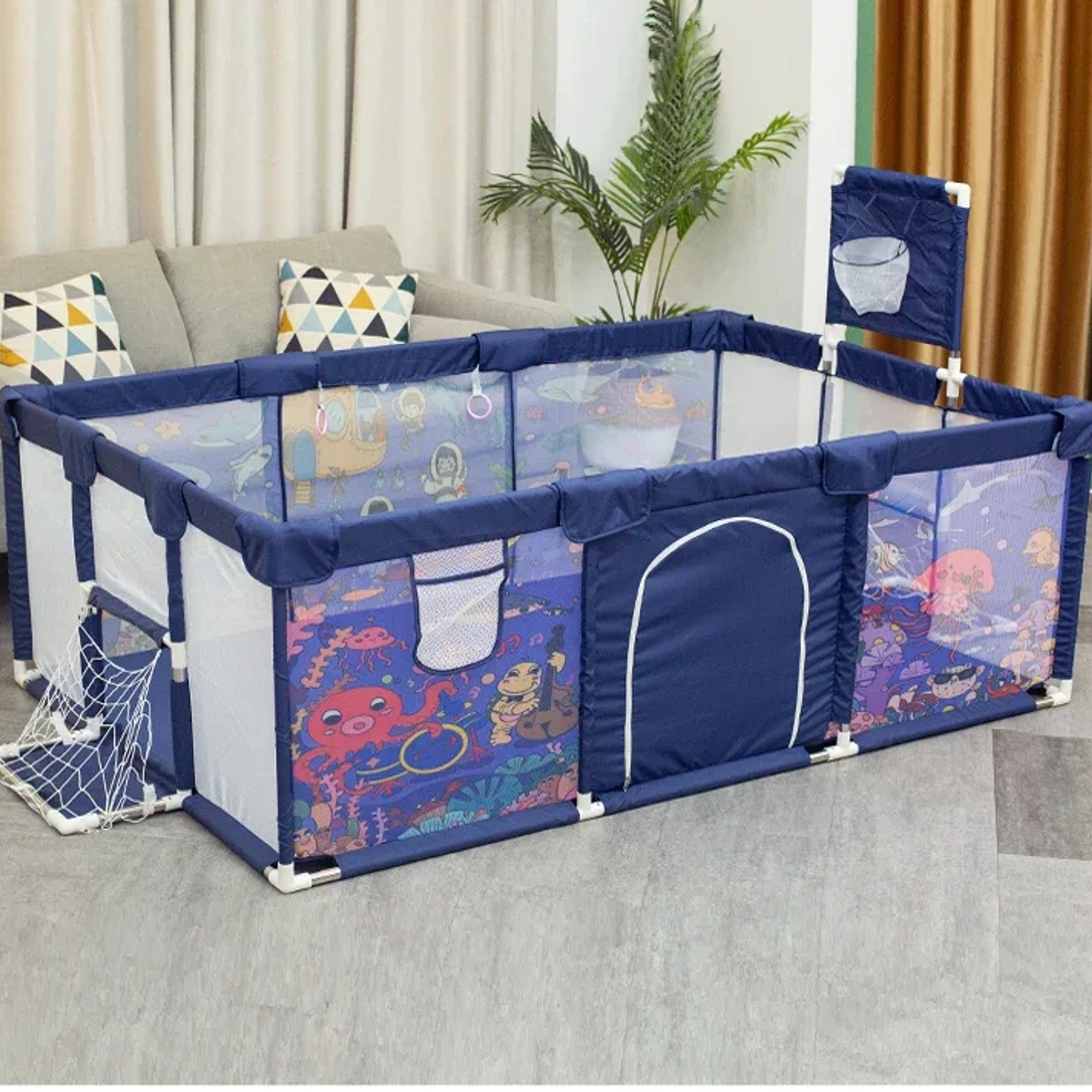 IMBABY Parque Infantil Interior - Corralito de Seguridad con Valla y Piscina de Pelotas 34