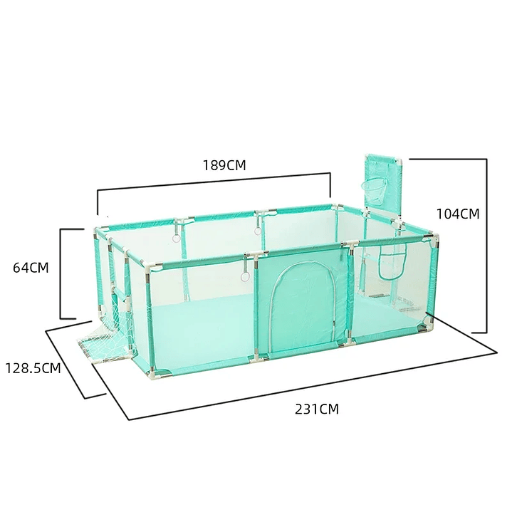 IMBABY Parque Infantil Interior - Corralito de Seguridad con Valla y Piscina de Pelotas 36