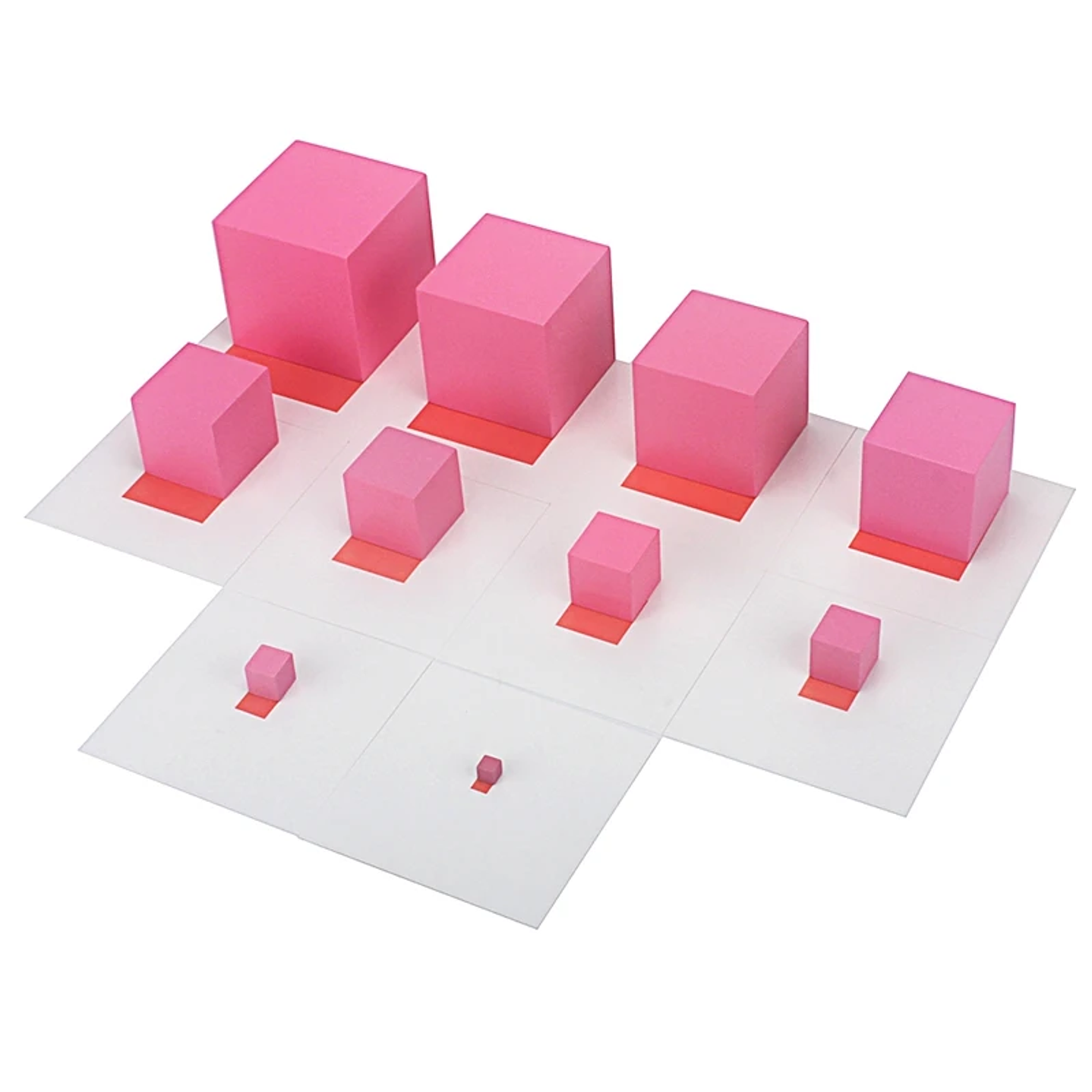 Materiales Montessori Torre Rosa - Juego Preescolar de 10 Piezas con Tarjetas 1