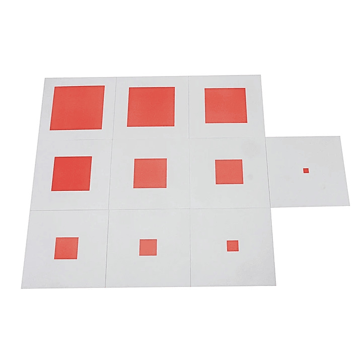 Materiales Montessori Torre Rosa - Juego Preescolar de 10 Piezas con Tarjetas 4