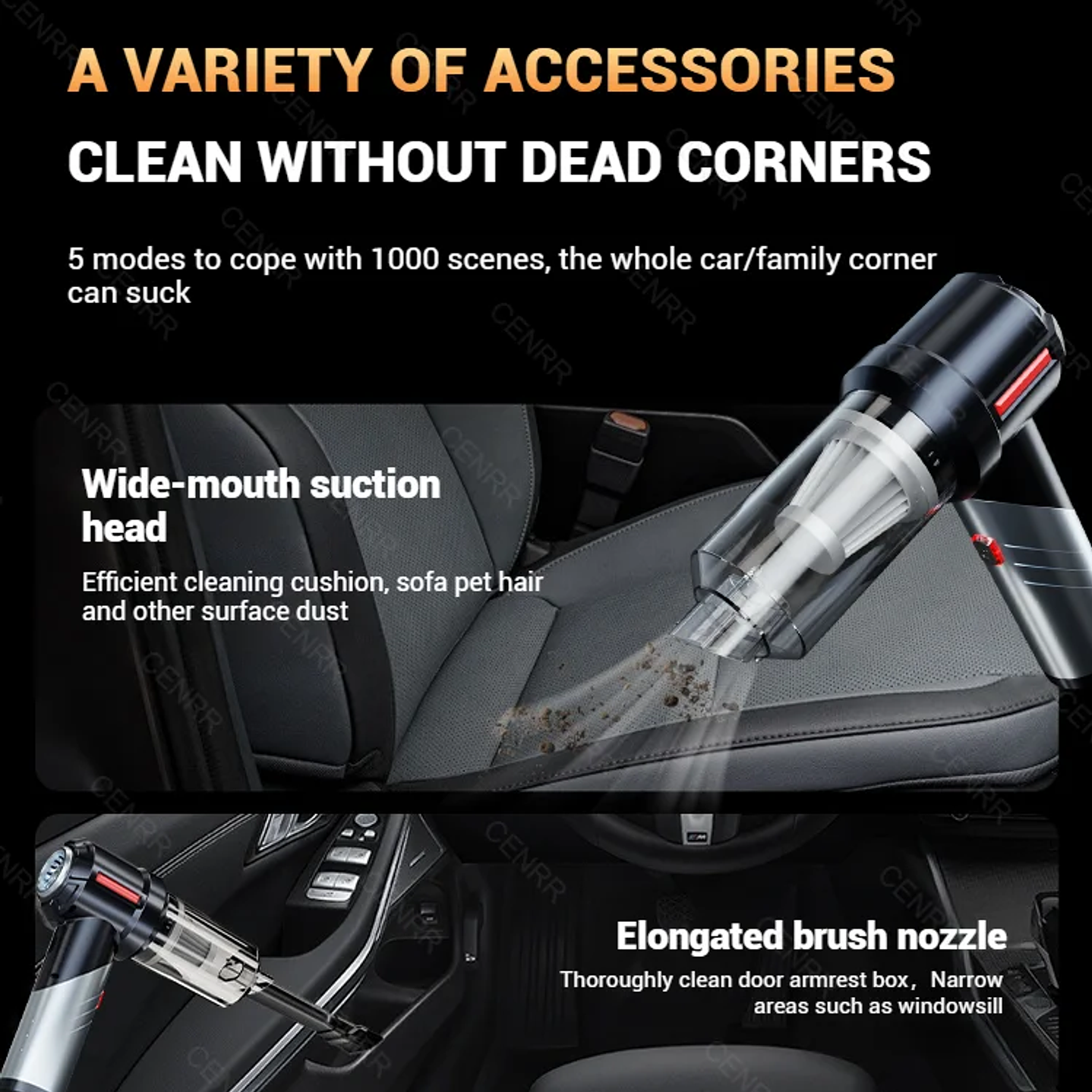 Mini Aspirador CENRR 998000PA - Aspiradora Inalámbrica con Motor Brushless y Accesorio 28