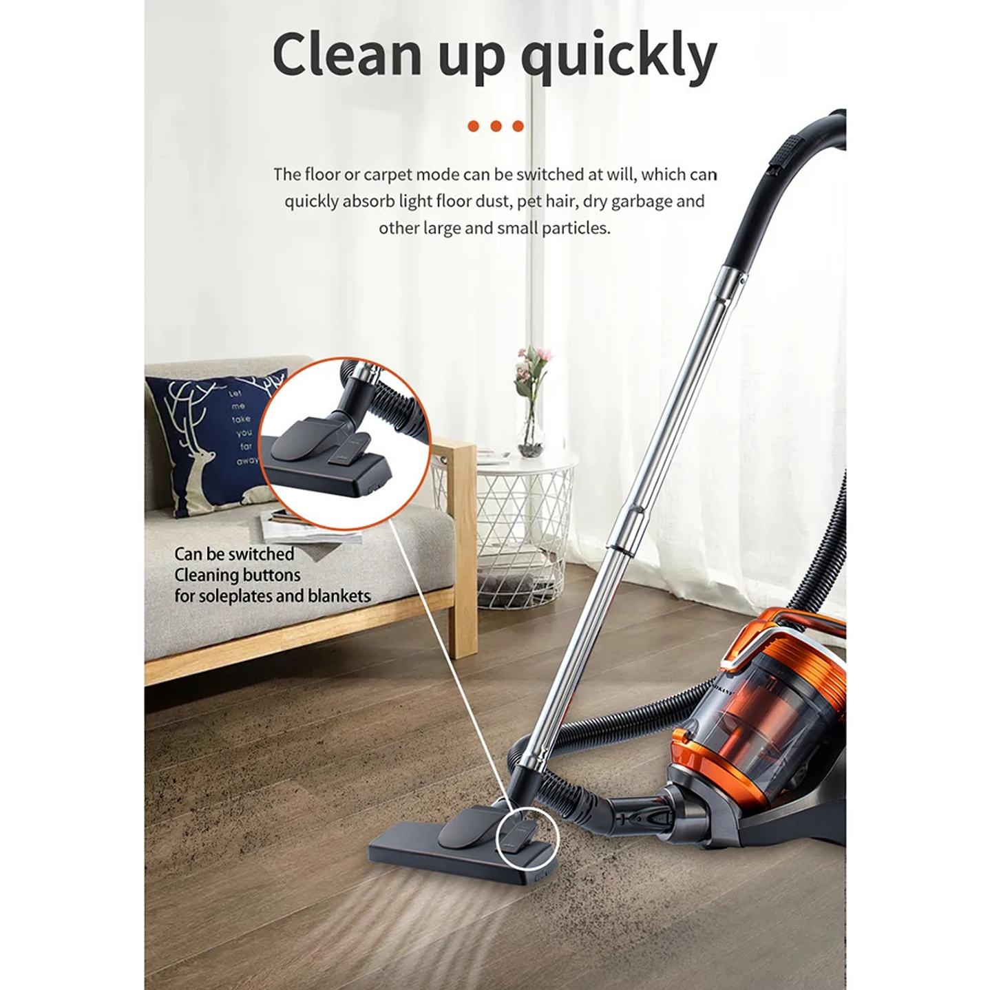 Houselin Aspiradora 3600W - Aspirador Ciclónico Húmedo y Seco con Depósito 3,5L 6