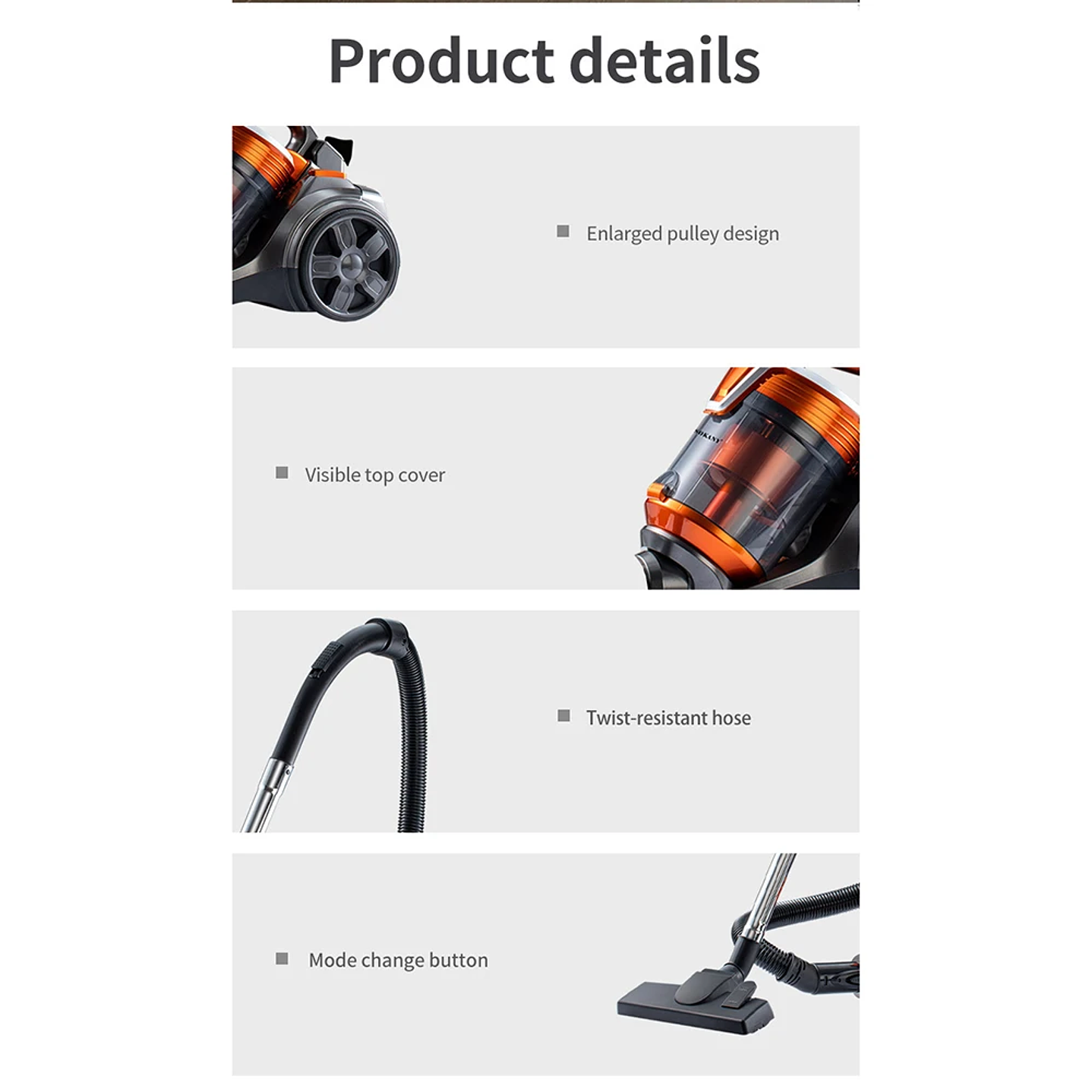 Houselin Aspiradora 3600W - Aspirador Ciclónico Húmedo y Seco con Depósito 3,5L 9