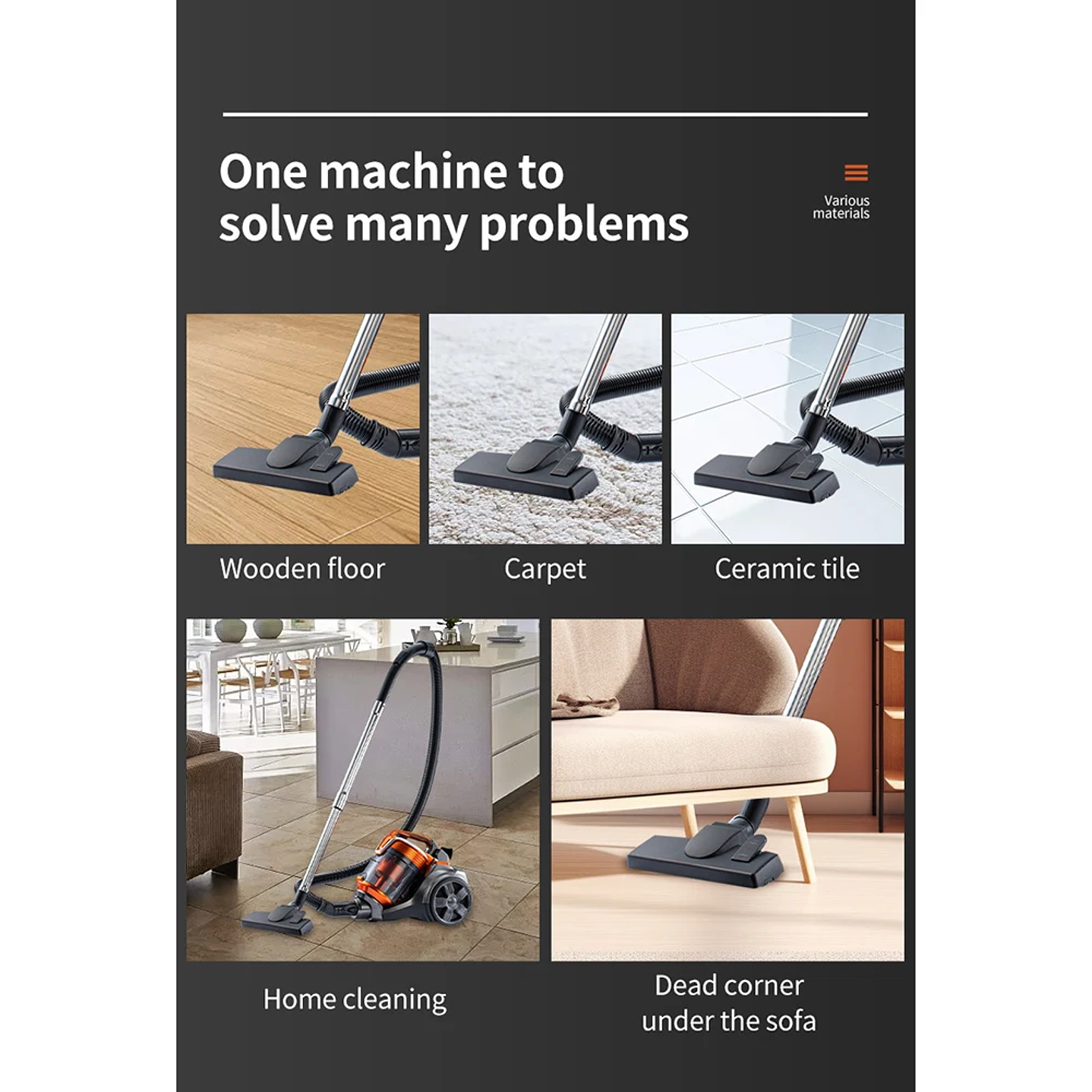 Houselin Aspiradora 3600W - Aspirador Ciclónico Húmedo y Seco con Depósito 3,5L 12