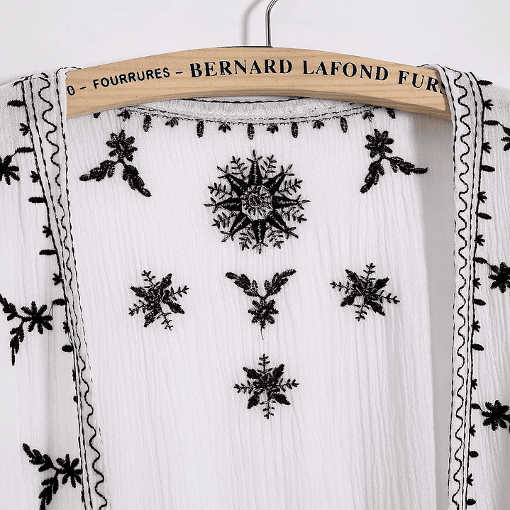Kimono Bordado Bohemio Mujer - Blusa Encaje Holgada Estilo Casual y Elegante 5