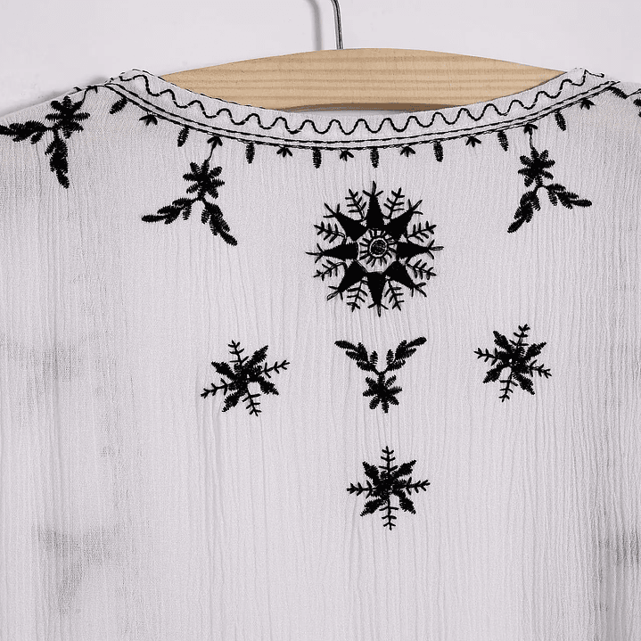 Kimono Bordado Bohemio Mujer - Blusa Encaje Holgada Estilo Casual y Elegante 6