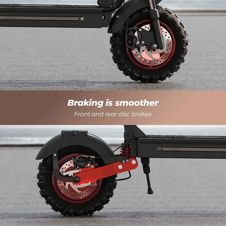 Patinete Eléctrico iScooter iX5s - Scooter Plegable 1000W con Frenos de Disco y Pantalla LED 12