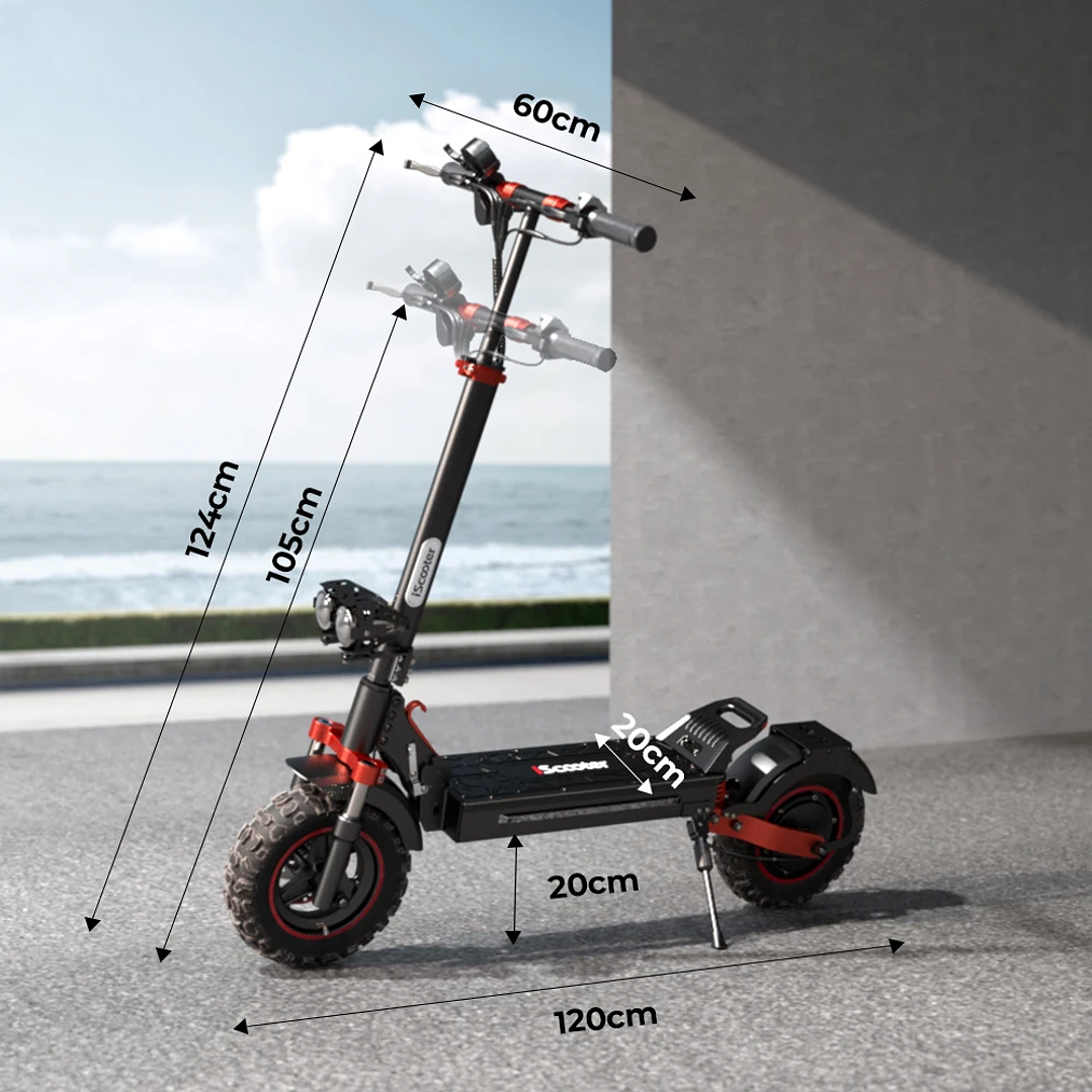 Patinete Eléctrico iScooter iX5s - Scooter Plegable 1000W con Frenos de Disco y Pantalla LED 17