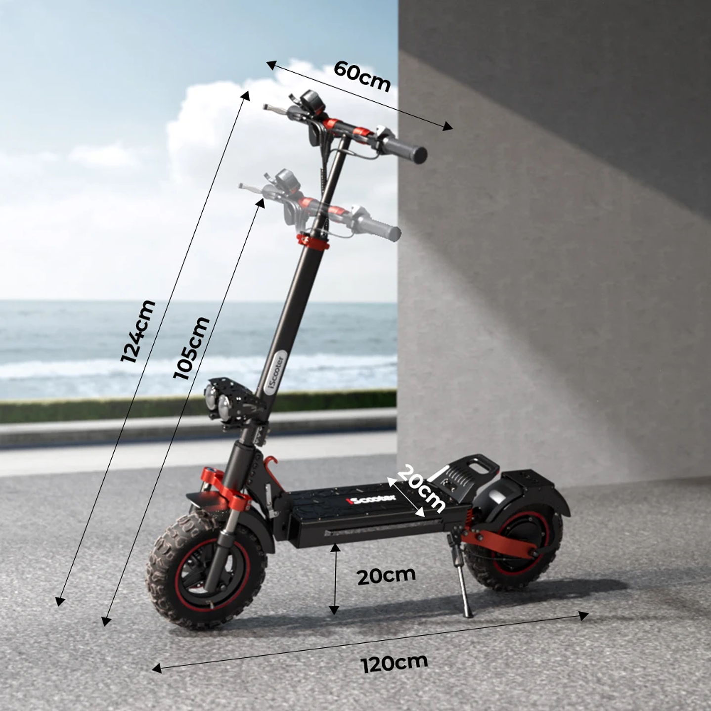 Patinete Eléctrico iScooter iX5s - Scooter Plegable 1000W con Frenos de Disco y Pantalla LED 17
