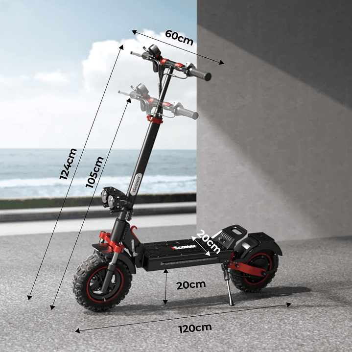 Patinete Eléctrico iScooter iX5s - Scooter Plegable 1000W con Frenos de Disco y Pantalla LED 17