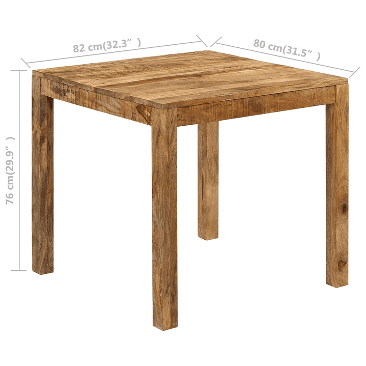 Mesa de Comedor Rústica - Madera Maciza de Mango con Acabado Único 9