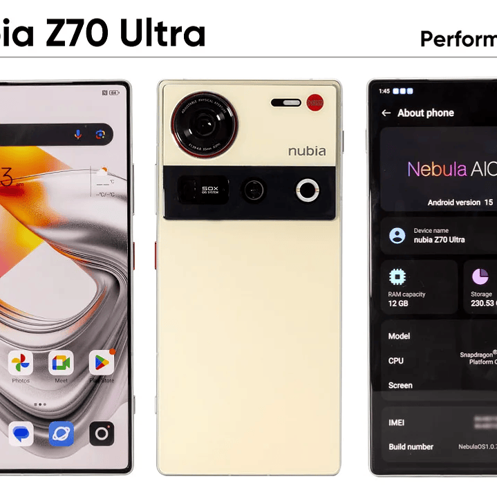 Nubia Z70 Ultra 5G - Smartphone Global AMOLED 144Hz con Cámara Triple

 7